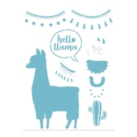 Stencil Hello llama 20 x 28,5 cm - Artis decor - 1 unidade