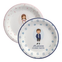 Pratos de Comunhão menino ou menina de 23 cm - 6 unidades