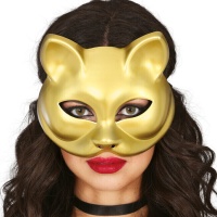 Máscara de gato dourada