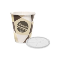 Copos de cartão de 120 ml com tampa - 25 unid.