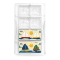 Molde para tabletes de chocolate com veleiro 20 x 12 cm - Decorar - 4 cavidades