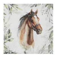 Guardanapos com imagem de cavalo e cavaleiro de 16,5 x 16,5 cm - 20 unidades
