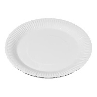 Pratos de 23 cm em cartão branco - 10 unidades