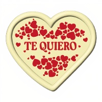 Placa de chocolate branco em forma de coração - Dekora - 84 unidades