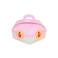Caixa para bolo hexagonal 20 x 20 x 10 cm com pega