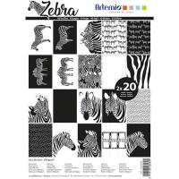Kit de papel para scrapbooking com zebras - Artemio - 40 folhas