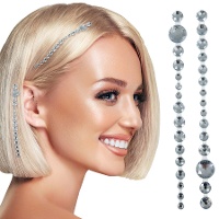 Joias adesivas para o cabelo com brilhantes