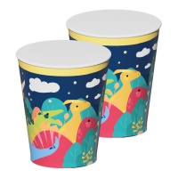 Copos de desenho dinossauro 270 ml - 8 unidades