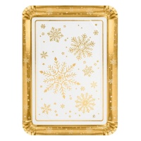 Tabuleiro de cartão retangular Golden Snow 25 x 34 cm - 1 peça