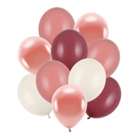 Balões de látex de 27 a 30 cm castanhos - 10 unid.