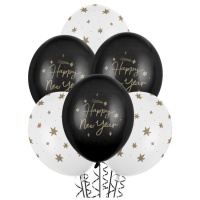 Feliz Ano Novo Balões de Látex 30 cm - PartyDeco - 50 pcs.