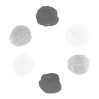Pompons acrílicos com tubo de 2,5 cm branco, preto e cinzento - Innspiro - 50 unid.
