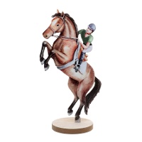 Centro de mesa com cavalo e cavaleiro de 12 x 7,5 x 20 cm