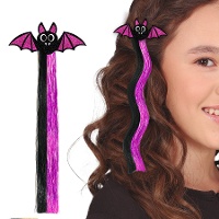 Mecha de cabelo de morcego lilás e preto