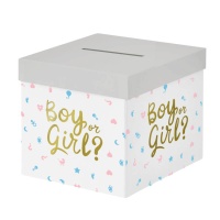 Caixa de cartão Menino ou Menina 20 x 20 cm - 1 unidade