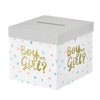 Caixa de cartão Boy or Girl de 20 x 20 cm - 1 unidade