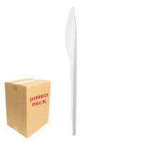 Facas 17 cm de plástico branco - 2000 pcs.