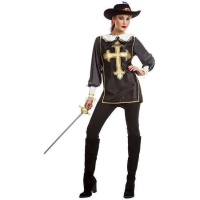 Fato de Mosqueteiro Elegante para Mulher Preto