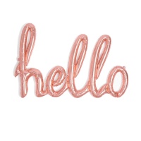 Balão letras Hello rosa dourado 1,00 m
