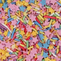 Sprinkles de palitos e estrelas multicolor de 70 g - FunCakes