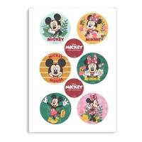 Mickey & Friends mini discos de bolacha comestíveis 6cm - 6 unid.