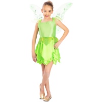 Fato de fada verde com asas para rapariga