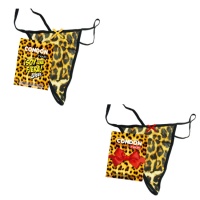 Tanga de leopardo com preservativo