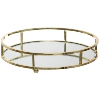 Tabuleiro decorativo 23 cm espelho dourado - DCasa