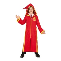 Roupa de estudante de magia vermelha para crianças