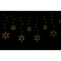 Cortina de flocos de neve com 138 leds de flocos de neve brancos