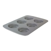 Forma para tarteletes em aço 37,3 x 26,1 cm - PME - 6 cavidades