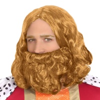 Peruca com barba castanha