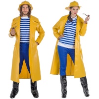 Fato de Capitão Pescador Amarelo para Adultos