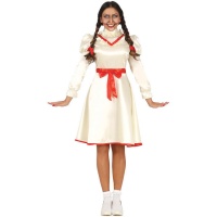 Fato de boneca diabólica com vestido curto para mulher