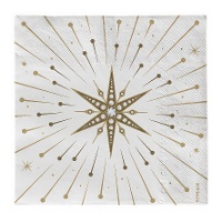 Guardanapos de 16,5 x 16,5 cm com Estrela Branca - 30 unidades
