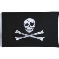 Bandeira de caveira Pirata de 1,50 x 0,90 m