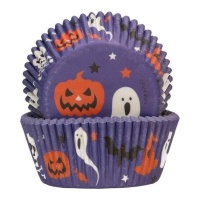 Cápsulas para cupcakes Halloween lilás - Funcakes - 48 unidades