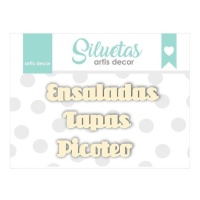 Saladas, Tapas e Snacks Chipboard - Artis decor - 3 unidades