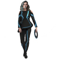 Fato Tron futurista para mulher