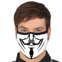 Máscara higiénica reutilizável V for Vendetta para adultos.