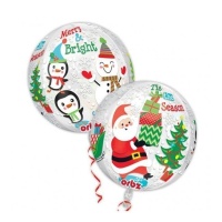 Balão Pai Natal transparente orbz 38 x 40 cm - Anagrama
