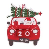 Calendário do Advento para carro com o Pai Natal 19 x 4,5 x 25 cm