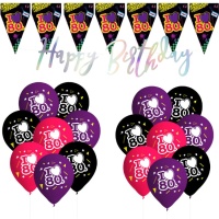 Pack Decoração Festa Anos 80 Modelo 1 - 18 Peças