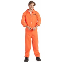 Fantasia de prisioneiro cor laranja para homem