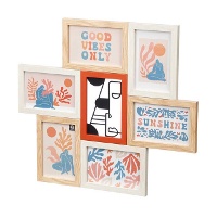 Porta?retratos multicolor com peça de metal para 6 fotos 10 x 15 cm