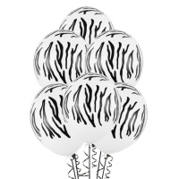 Balões de Látex Zebra 30 cm - PartyDeco - 50 unidades