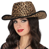 Chapéu de cowboy com estampa de leopardo