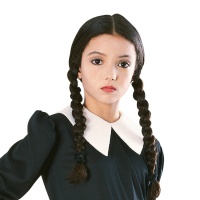 Peruca Wednesday Addams para crianças