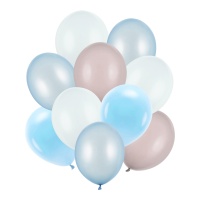 Balões de látex de 27 a 30 cm azuis - 10 unidades