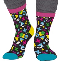 Meias dos anos 80 pretas para adulto - 1 par